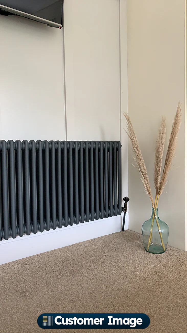 Signature Wooden Head - Black Nickel Thermostatic Radiator Valve & Lockshield Angled 15mm - Image 4