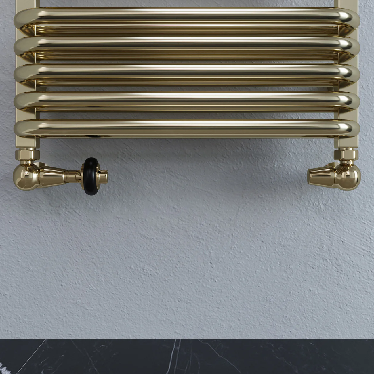 Signature Wooden Head - Polished Brass Thermostatic Radiator Valve & Lockshield Corner 8mm - Image 2