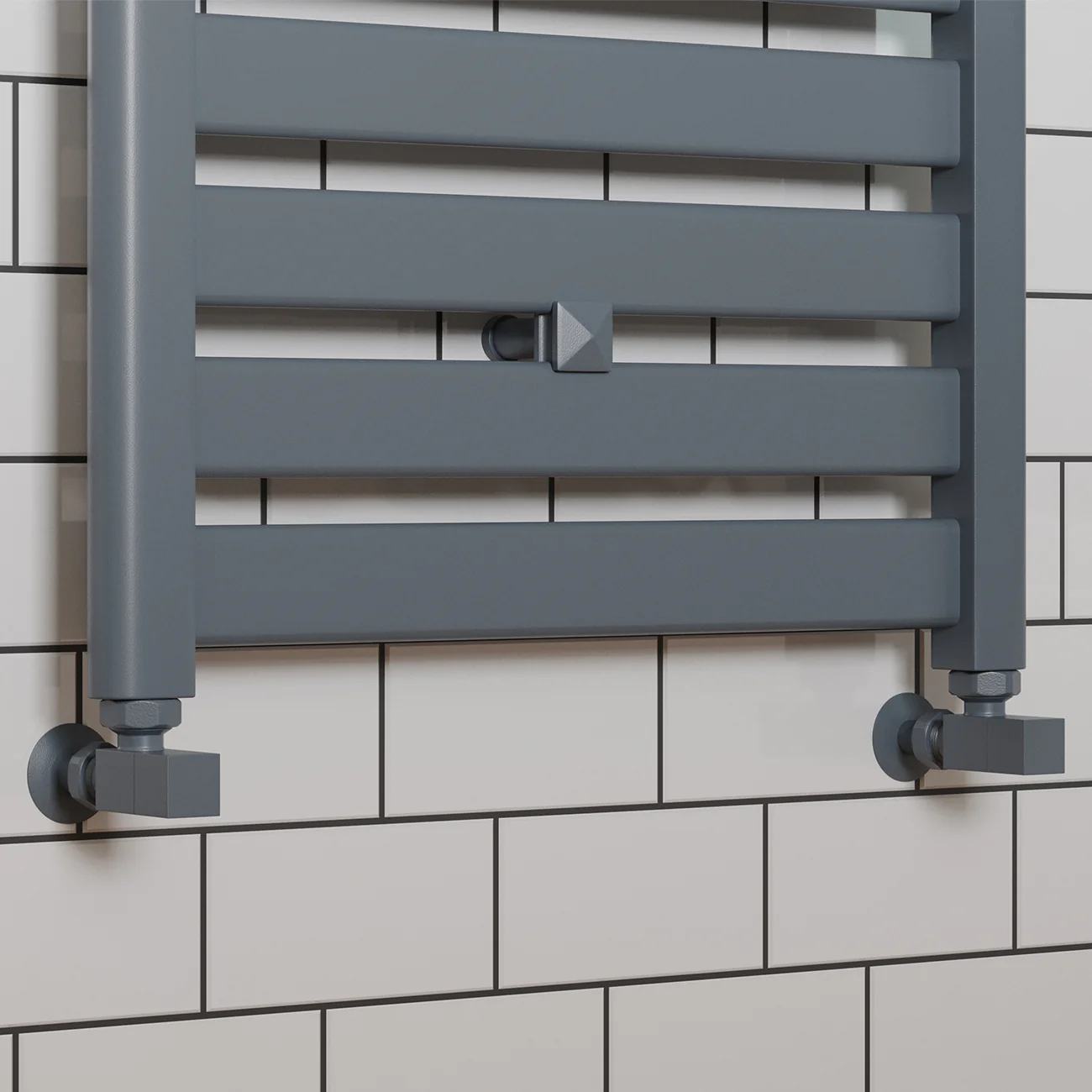 Square - Anthracite Radiator Valves Angled 8mm - Image 2