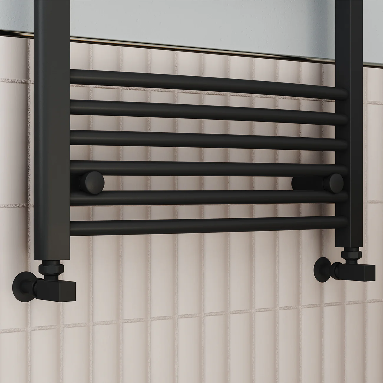 Square - Black Radiator Valves Angled 15mm - Image 2