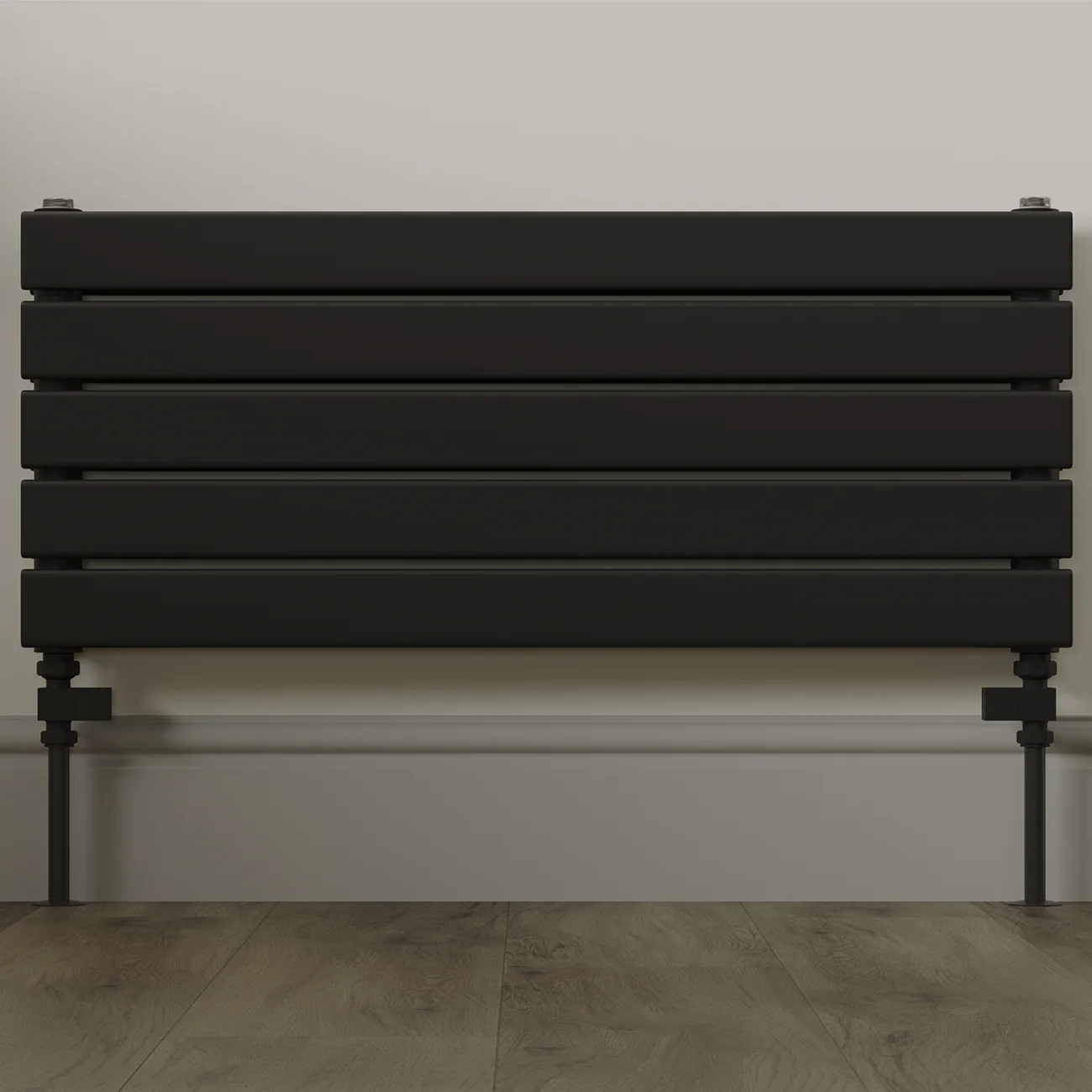 Square - Black Radiator Valves Straight 15mm - Image 2