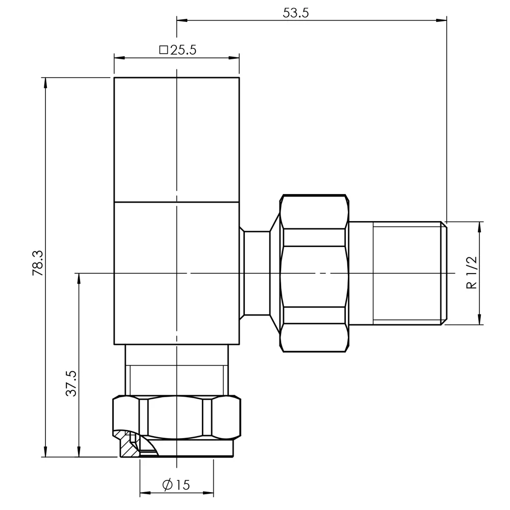 Square - White Radiator Valves Angled 10mm - Image 3