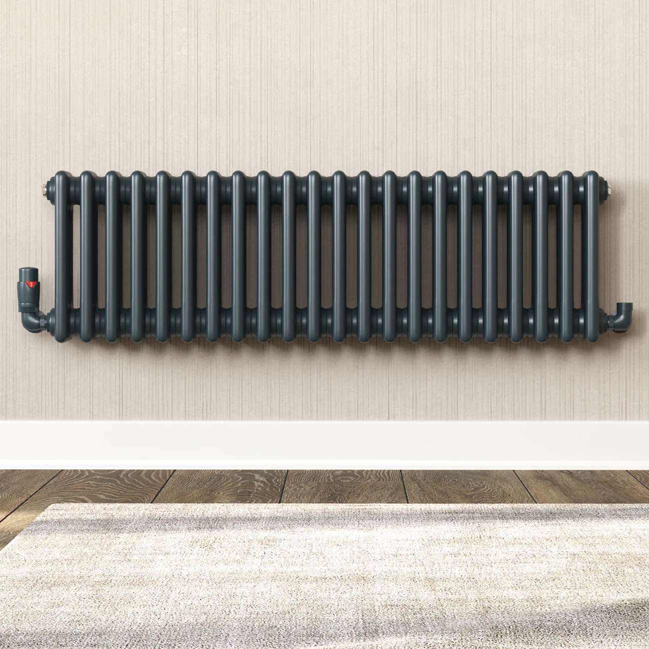Stirling Bold - Anthracite Thermostatic Radiator Valve & Lockshield Corner 8mm - Image 2