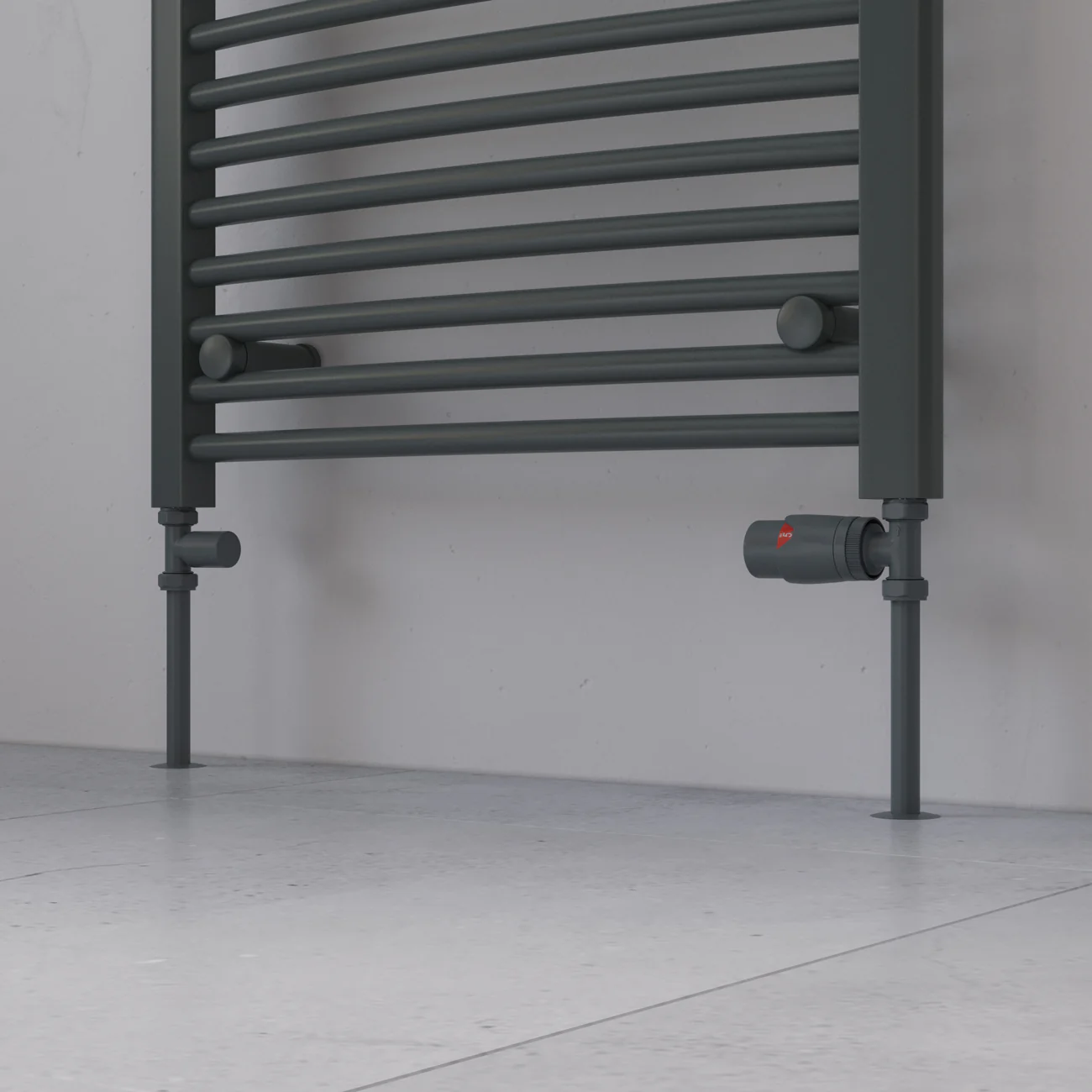 Stirling Bold - Anthracite Thermostatic Radiator Valve & Lockshield Straight 15mm - Image 2