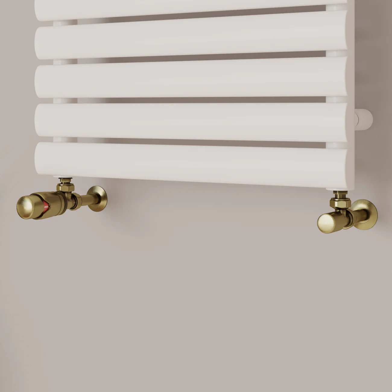 Stirling Bold - Antique Brass Thermostatic Radiator Valve & Lockshield Angled 8mm - Image 2