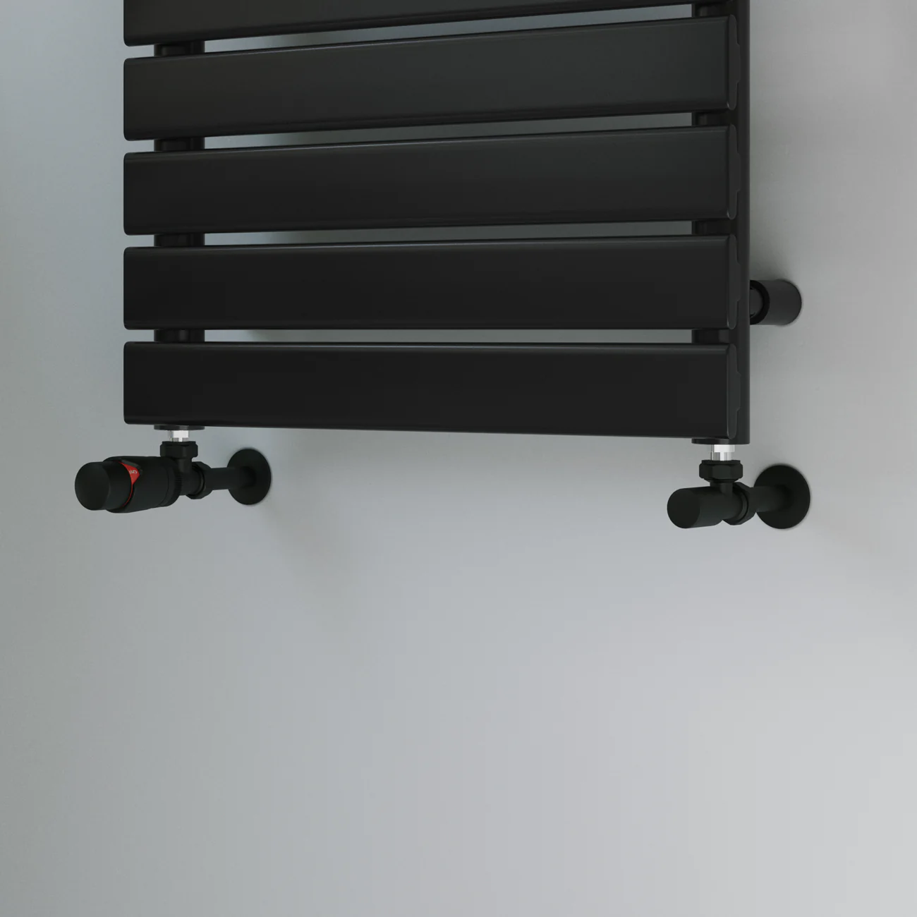 Stirling Bold - Black Thermostatic Radiator Valve & Lockshield Angled 10mm - Image 2