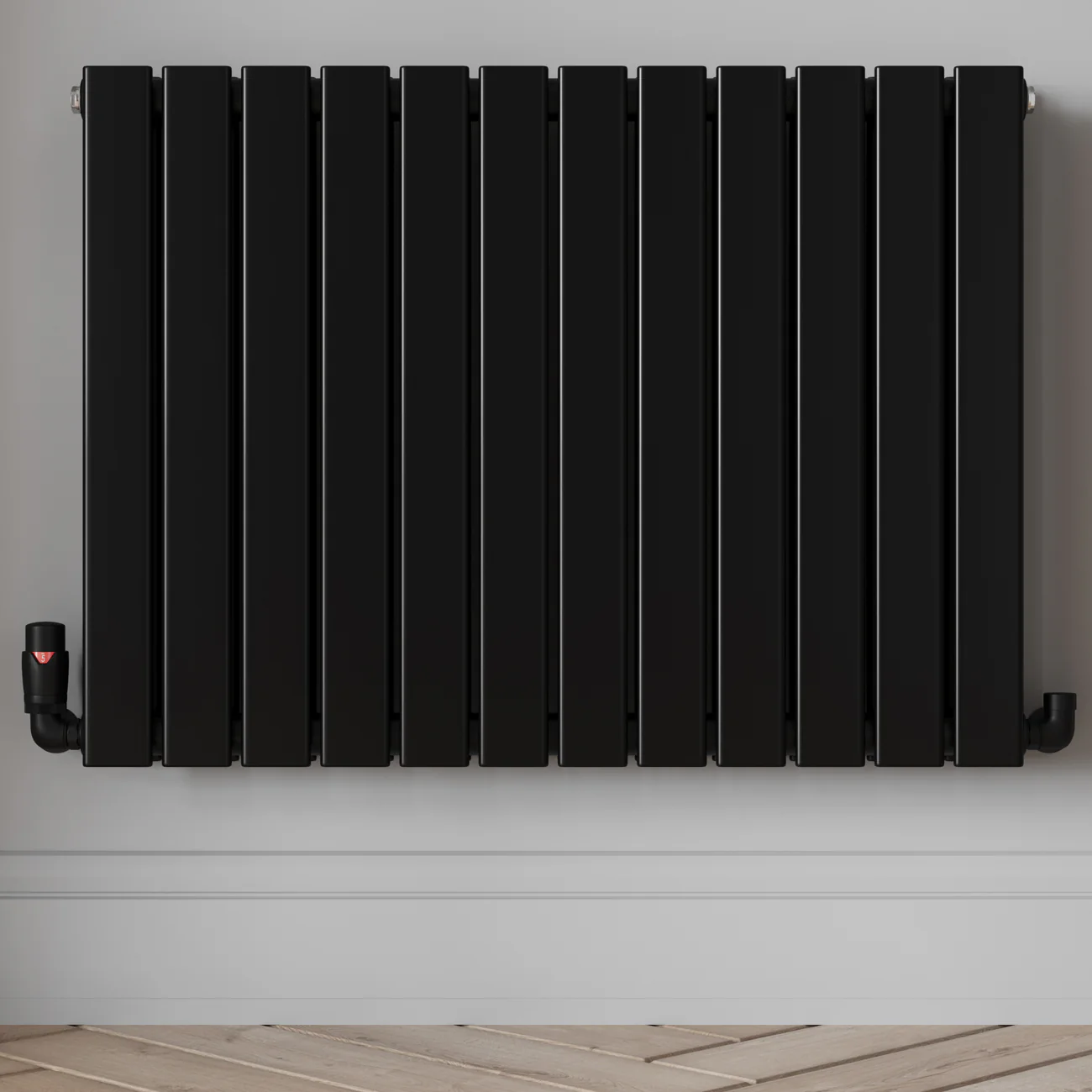 Stirling Bold - Black Thermostatic Radiator Valve & Installation Kit Corner 15mm - Image 2