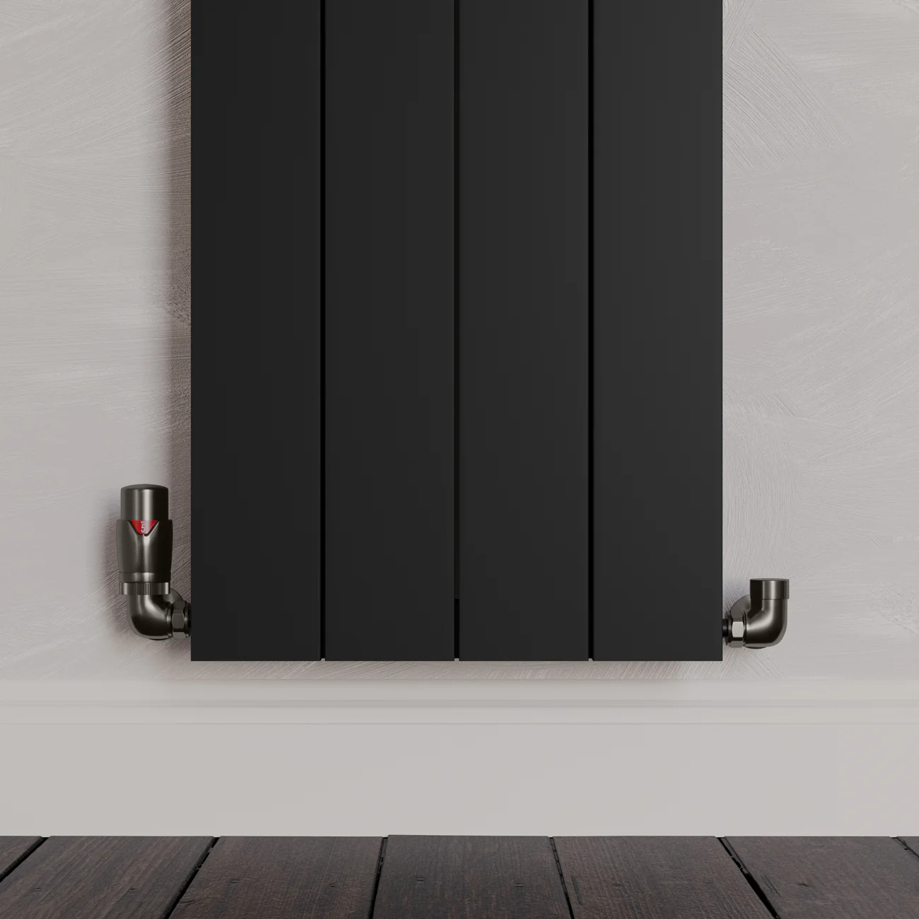 Stirling Bold - Pewter Thermostatic Radiator Valve & Installation Kit Corner 15mm - Image 2