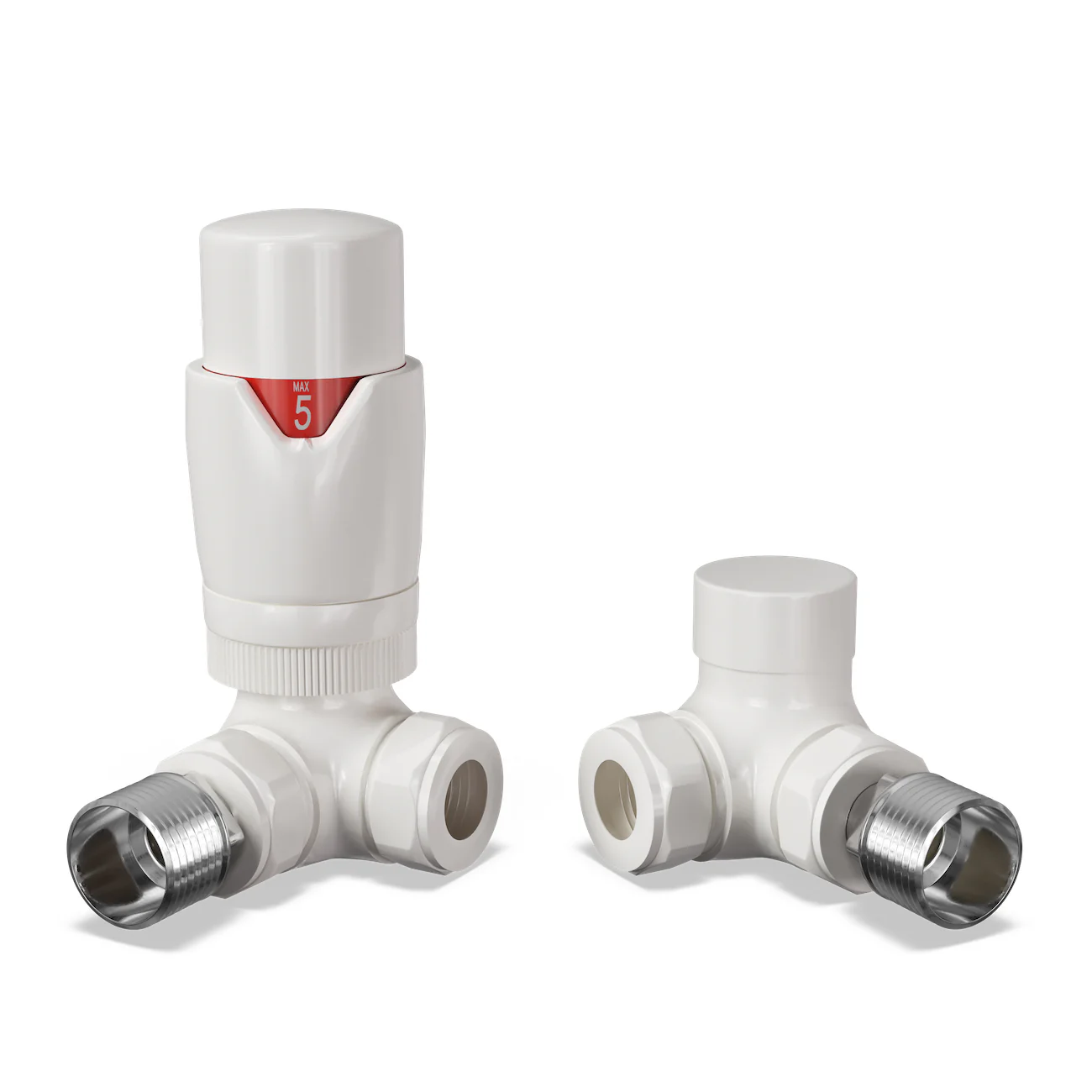 Stirling Bold - White Thermostatic Radiator Valve & Installation Kit Corner 15mm - Image 3