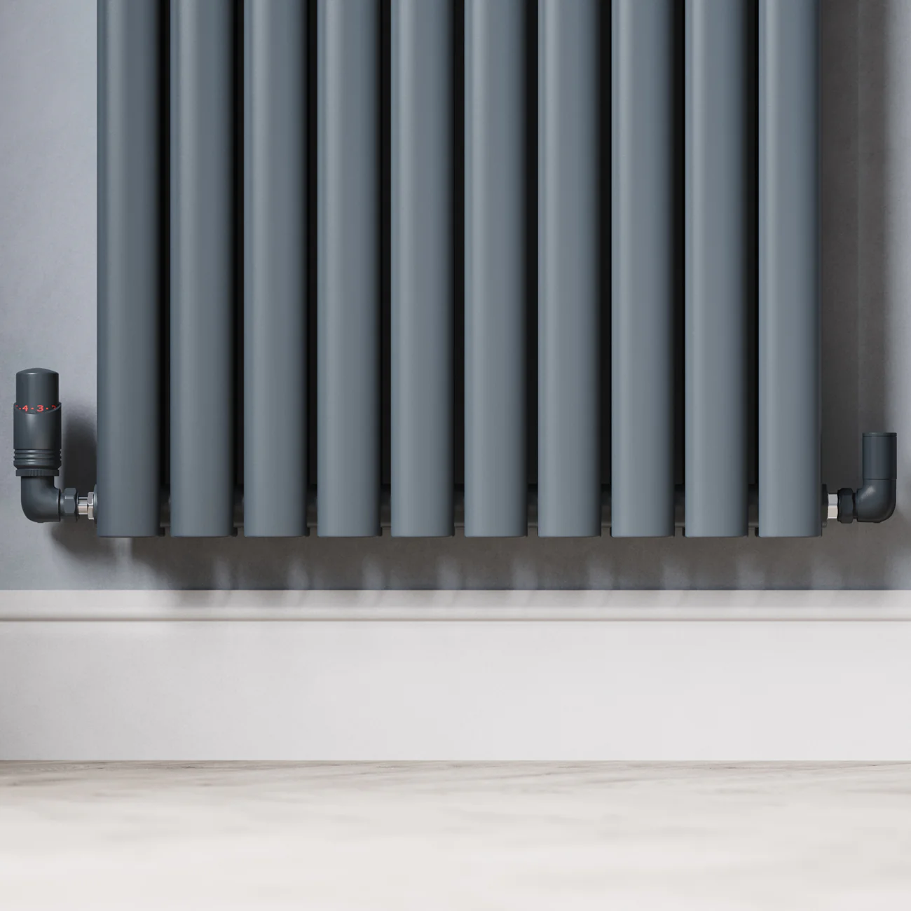 Talus Bold - Anthracite Thermostatic Radiator Valve & Lockshield Corner 10mm - Image 2