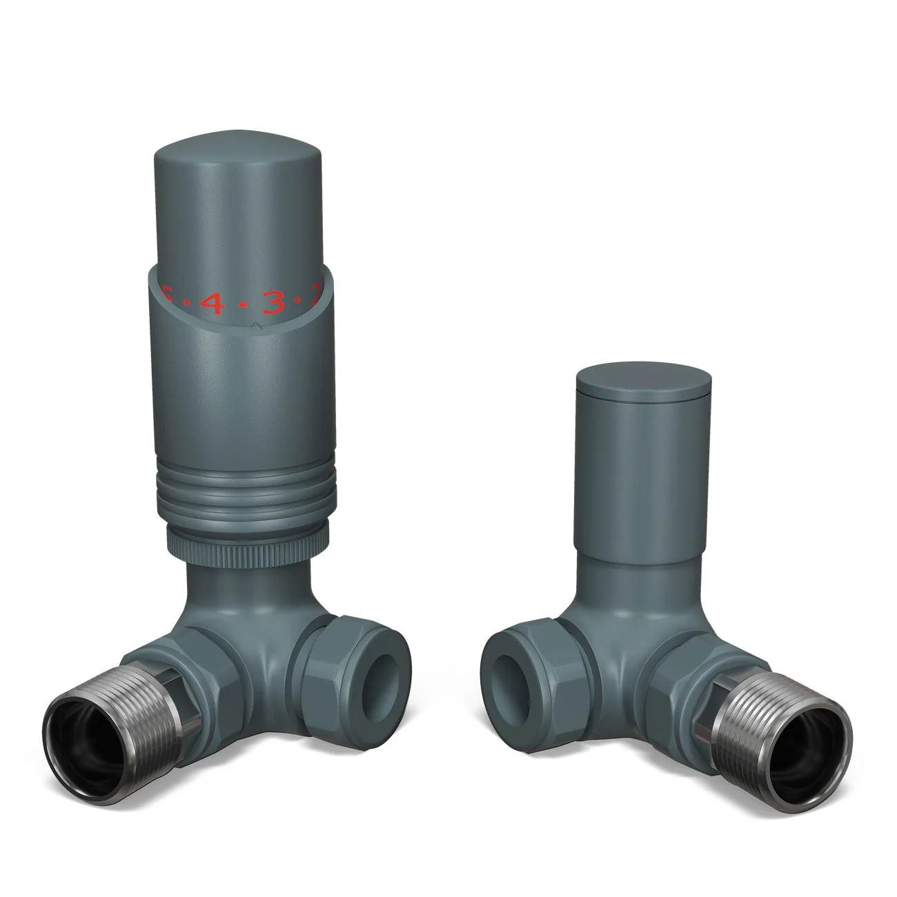 Talus Bold - Anthracite Thermostatic Radiator Valve & Lockshield Corner 15mm - Image 4
