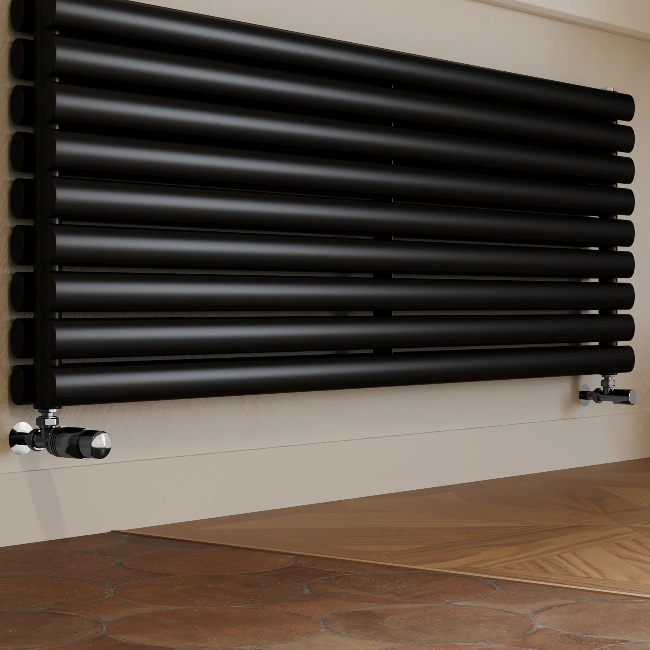 Talus Bold - Black Nickel Thermostatic Radiator Valve & Lockshield Angled 15mm - Image 2