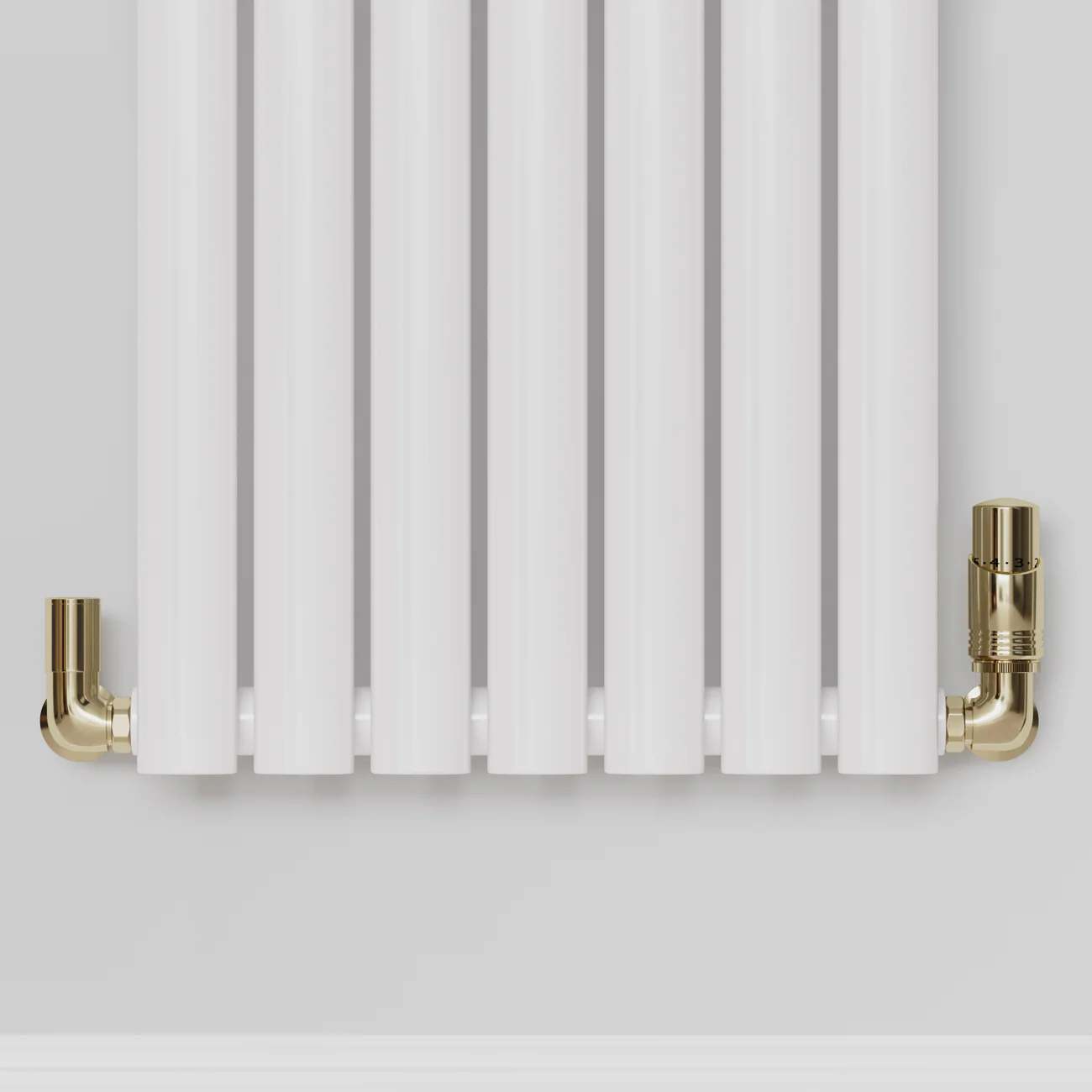 Talus Bold - Polished Brass Thermostatic Radiator Valve & Lockshield Corner 10mm - Image 2