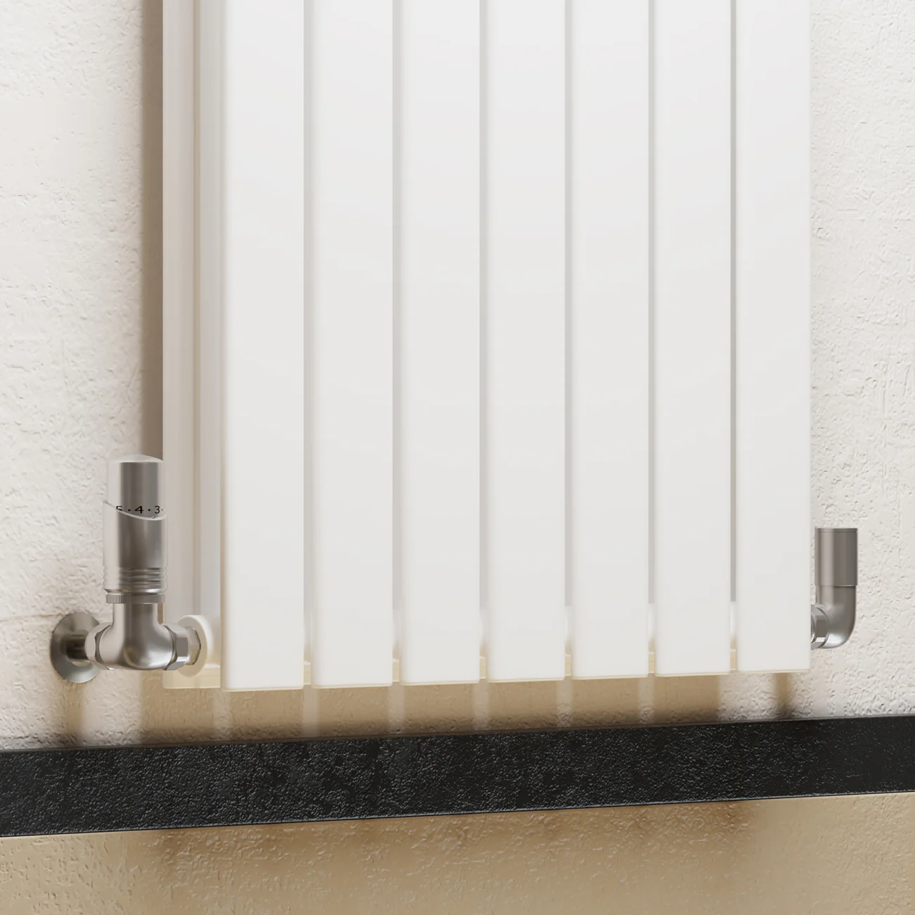 Talus Bold - Silver Nickel Thermostatic Radiator Valve & Lockshield Corner 15mm - Image 2
