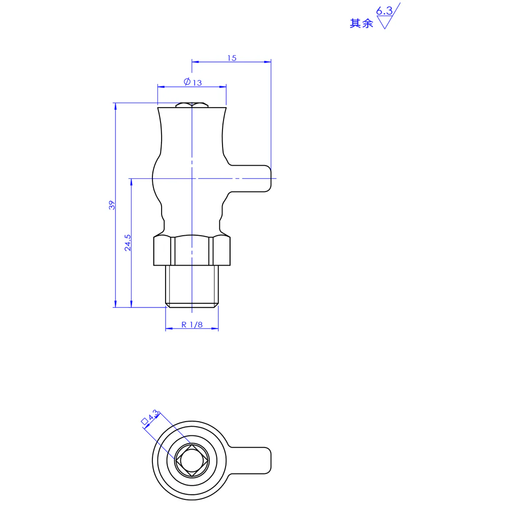 Talus - Cast Iron Radiator Bleed Valve - Natural Pewter - Image 3