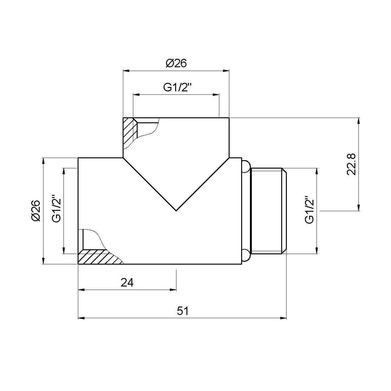 Talus - Chrome Radiator T-Piece 1/2" BSP - Image 3