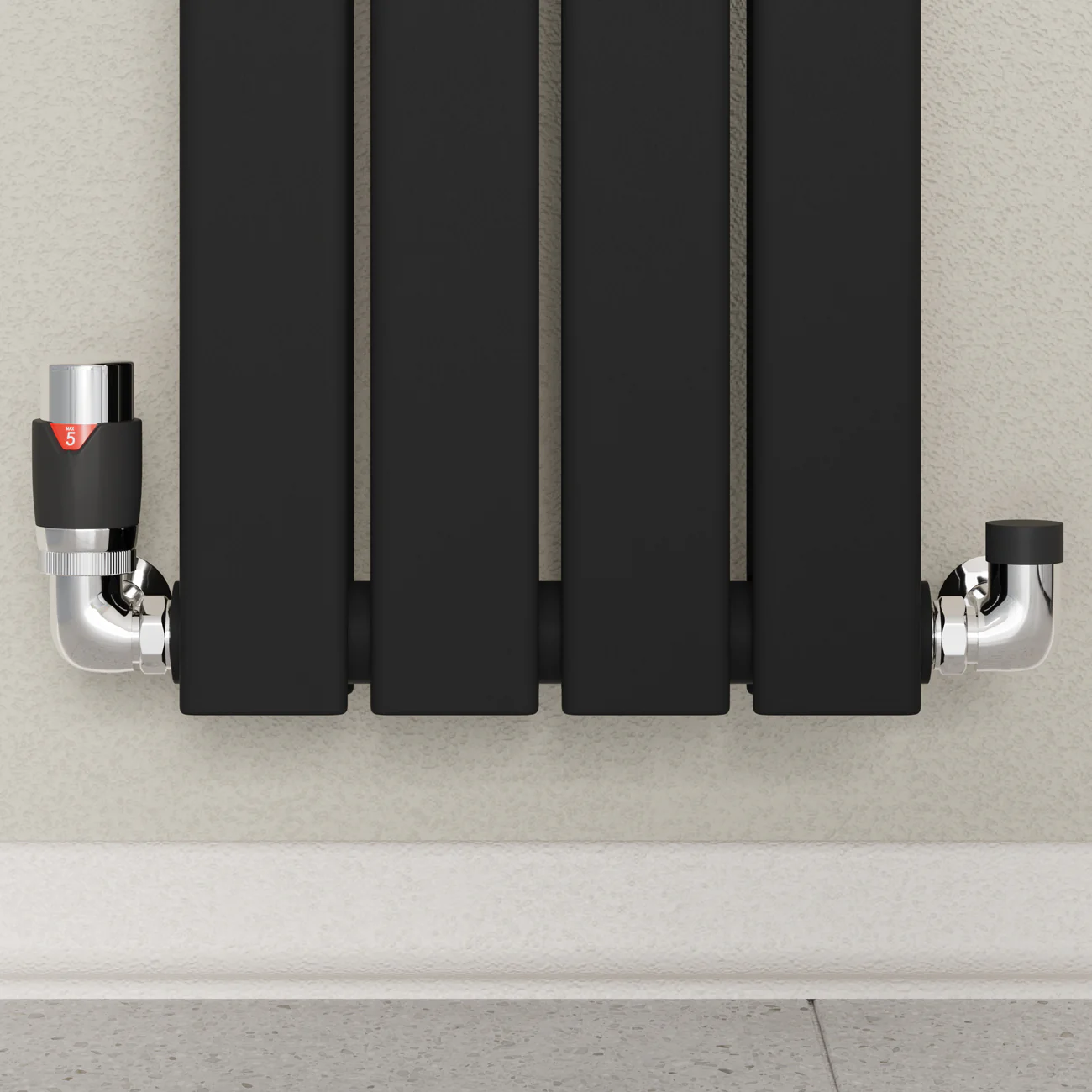 Talus Flair - Black Thermostatic Radiator Valve & Installation Kit Corner 15mm - Image 2