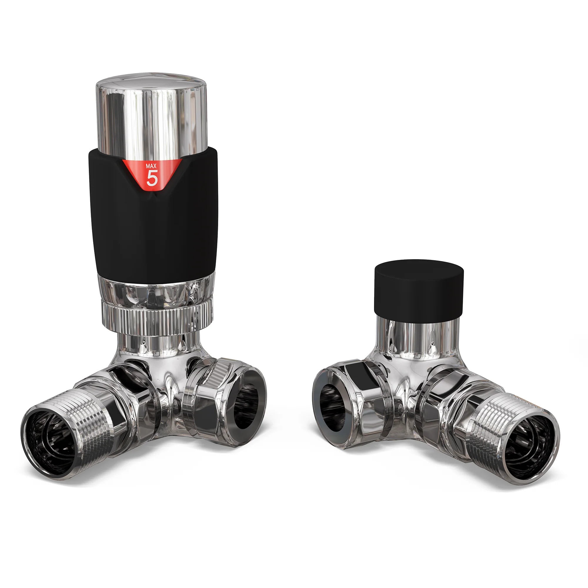 Talus Flair - Black Thermostatic Radiator Valve & Installation Kit Corner 15mm - Image 3