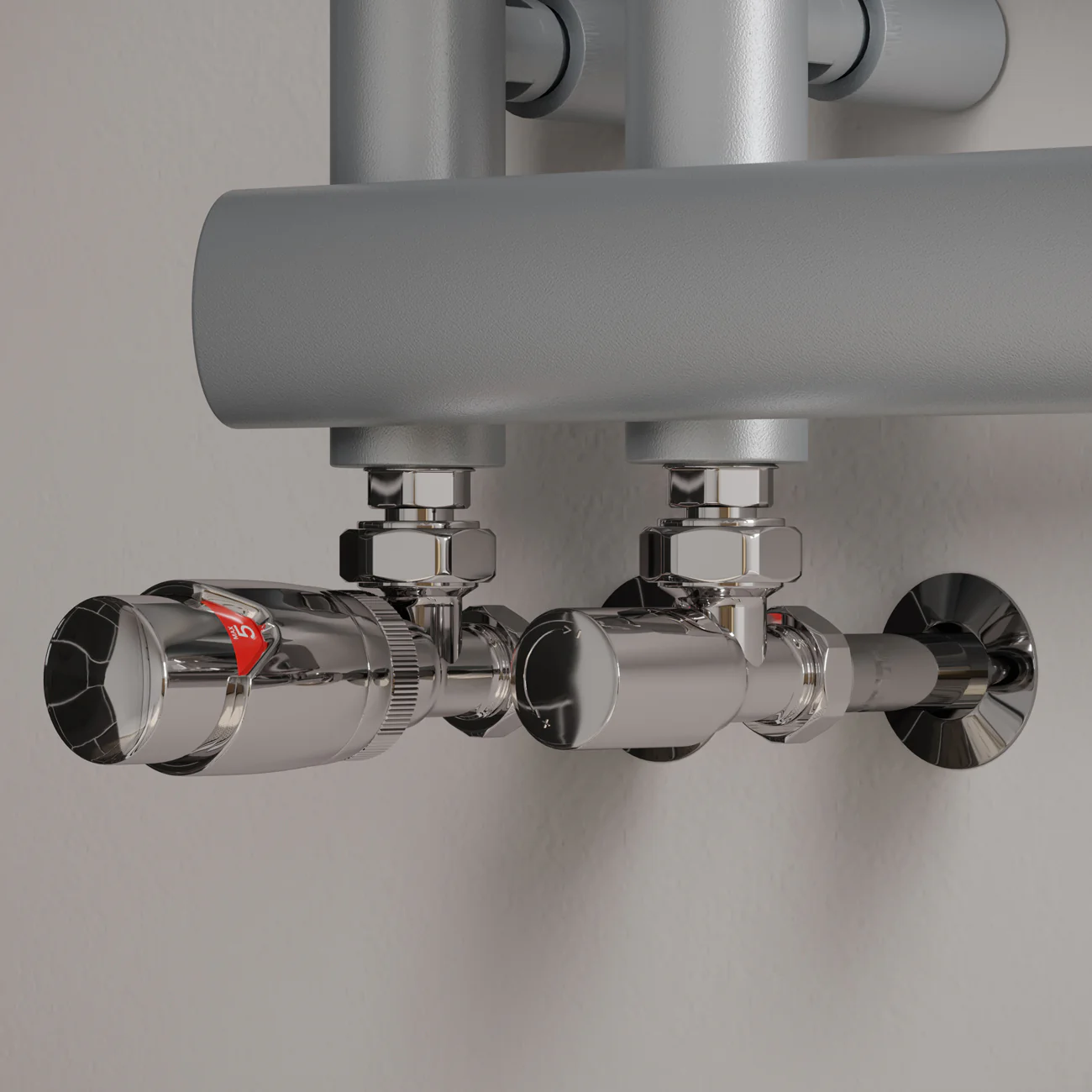 Talus Flair - Chrome Thermostatic Radiator Valve & Installation Kit Angled 15mm - Image 2