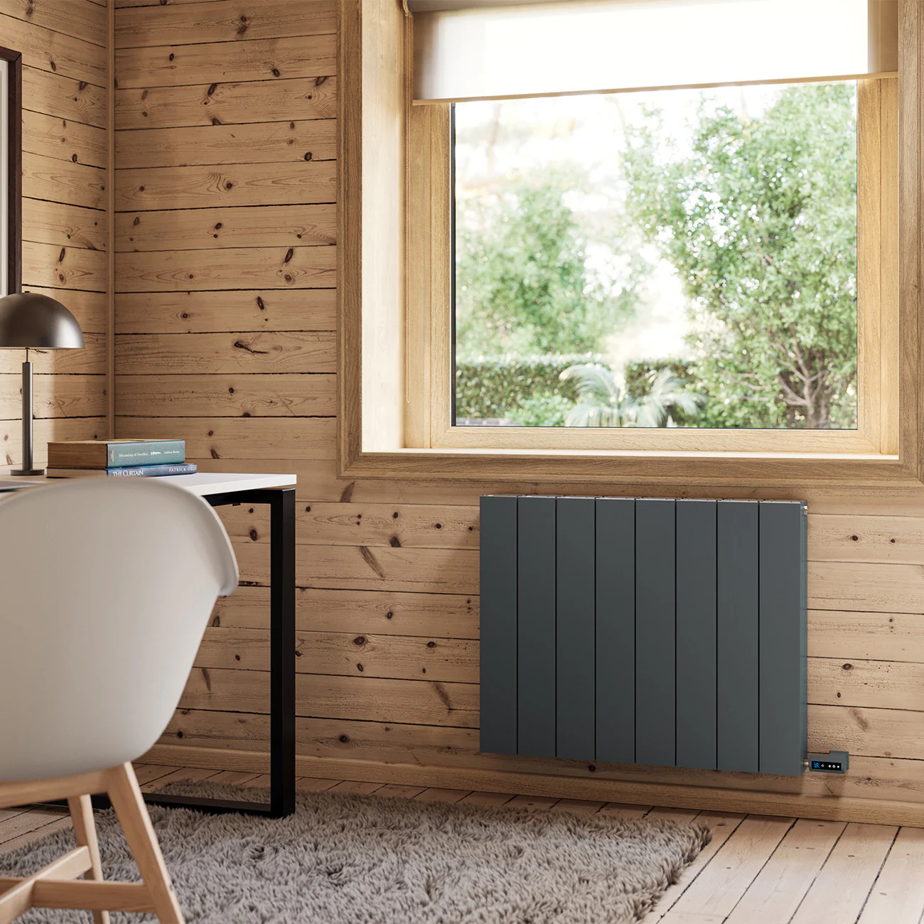 Thetford - Anthracite Horizontal Electric Radiator Double Panel H600mm x W748mm Smooth 600w Thermostatic WIFI - Image 2