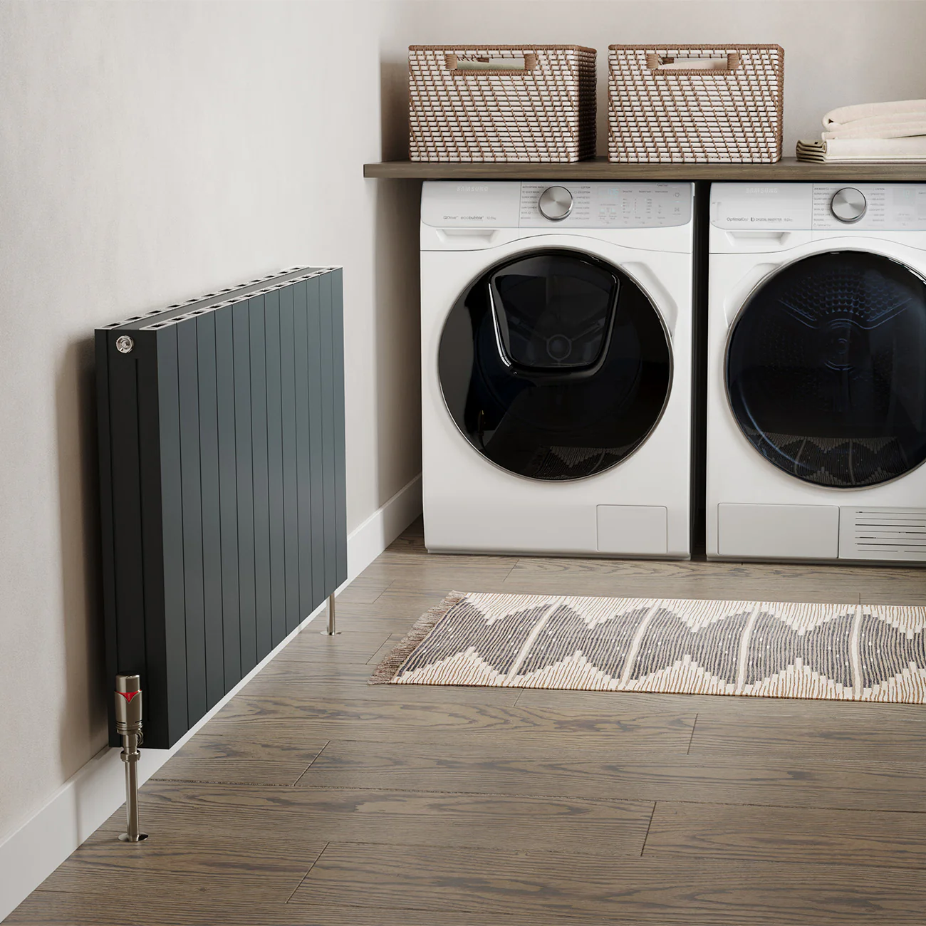 Thetford - Anthracite Horizontal Radiator Double Panel H600mm x W1124mm Smooth - Image 2