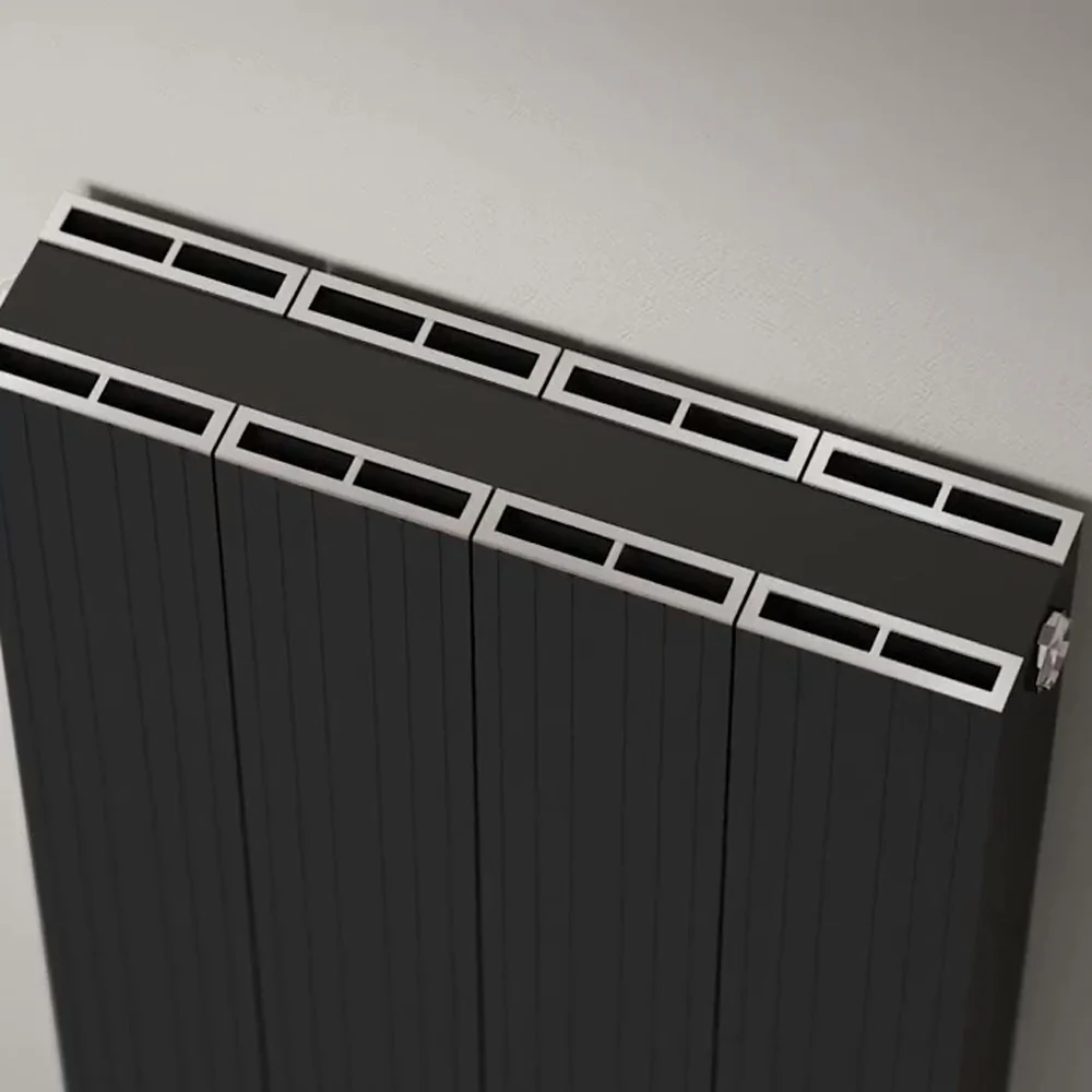 Thetford - Black Vertical Radiator Double Panel H1800mm x W466mm Grooved - Image 4