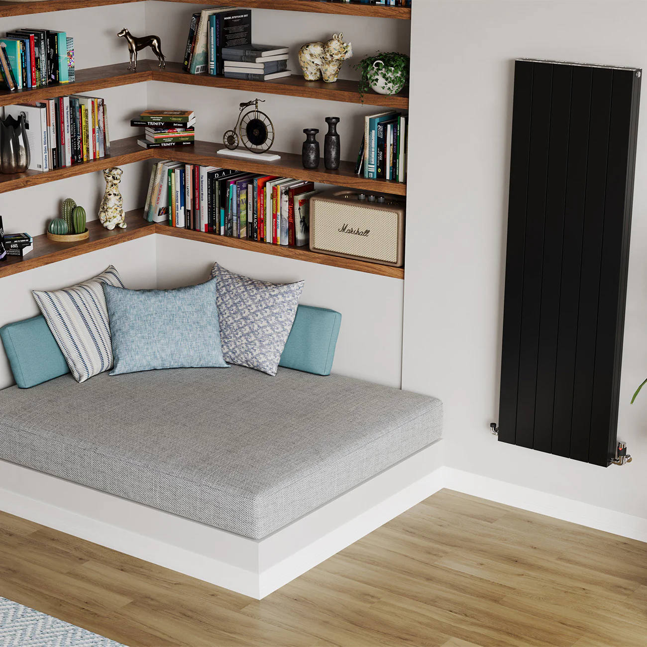 Thetford - Black Vertical Radiator Double Panel H1800mm x W560mm Smooth - Image 2