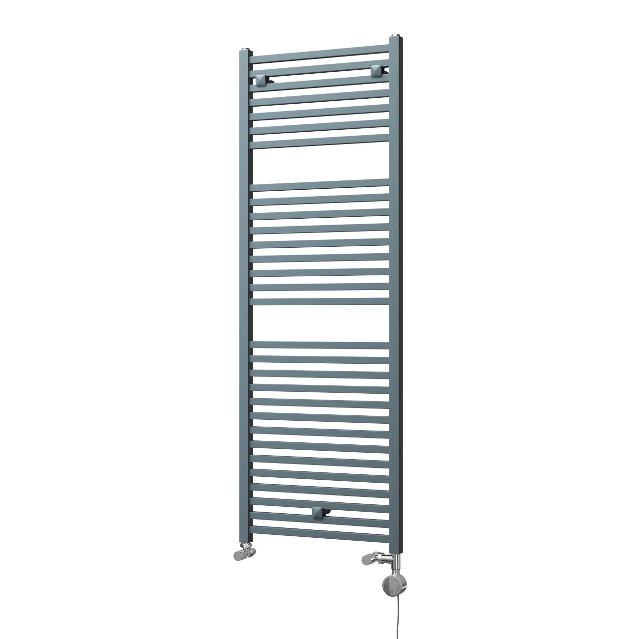 Todi - Anthracite Dual Fuel Towel Rail H1420mm x W500mm Thermostatic - Straight - Image 2