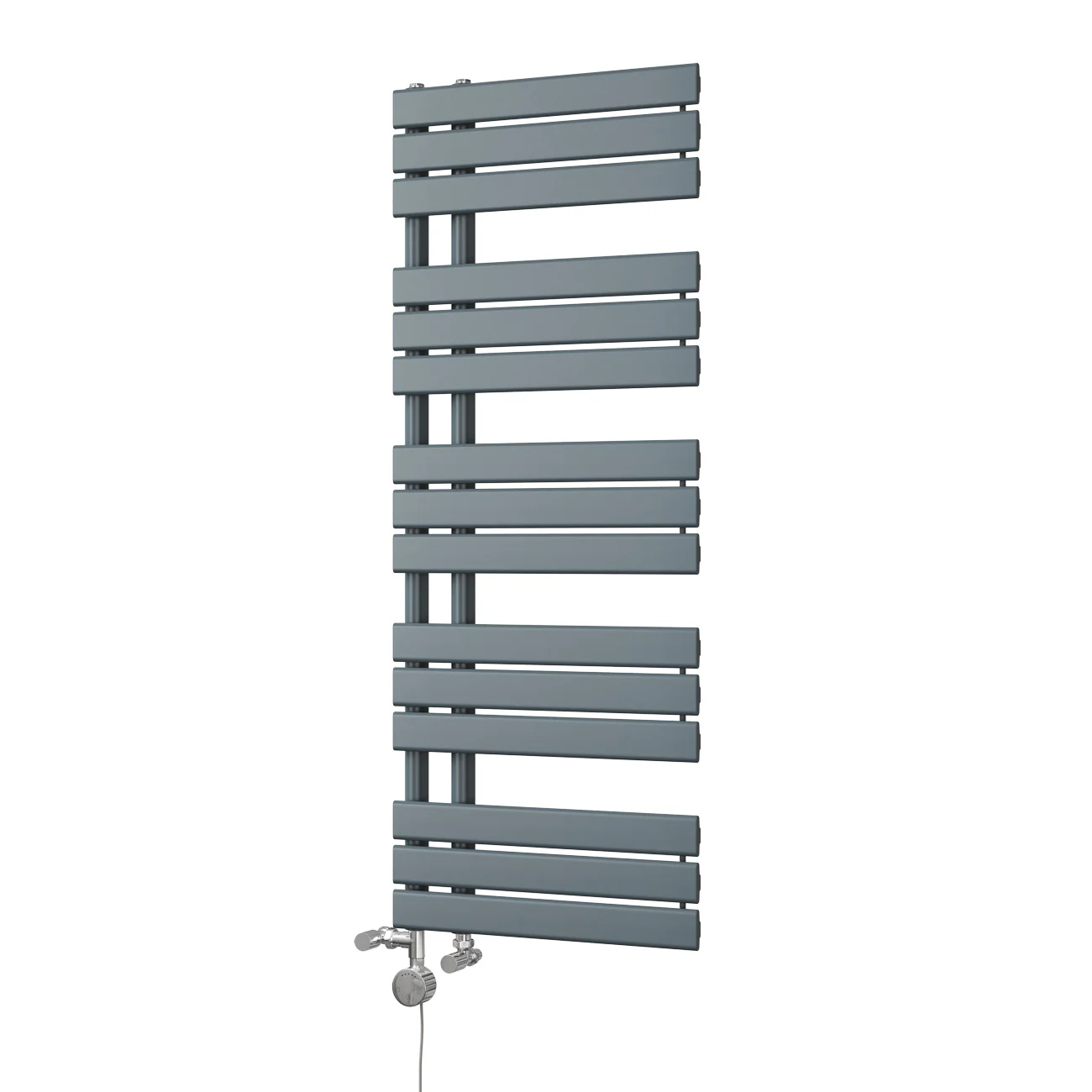 Tristan - Anthracite Dual Fuel Towel Rail H1292mm x W500mm Thermostatic - Image 2