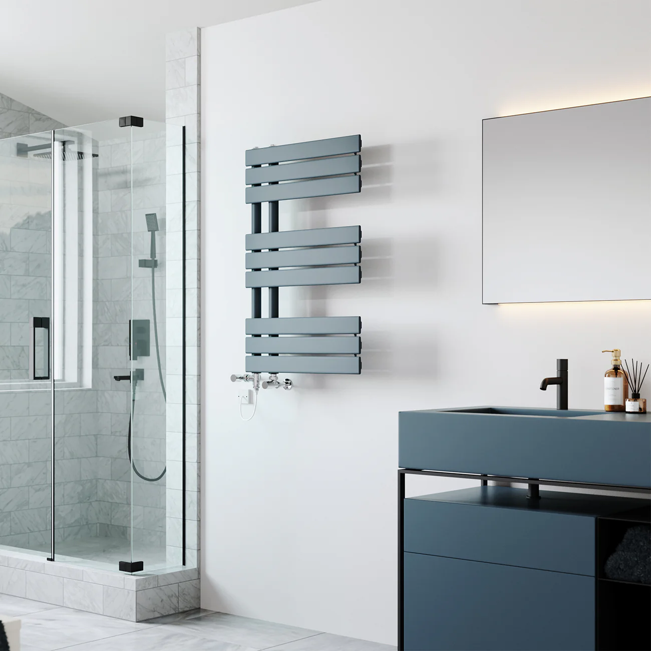 Tristan - Anthracite Dual Fuel Towel Rail H816mm x W500mm Standard - Image 3