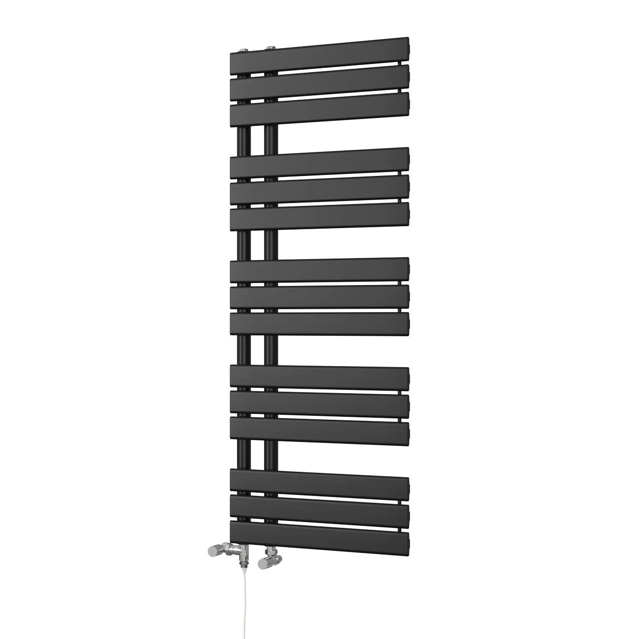 Tristan - Black Dual Fuel Towel Rail H1292mm x W500mm Standard - Image 2