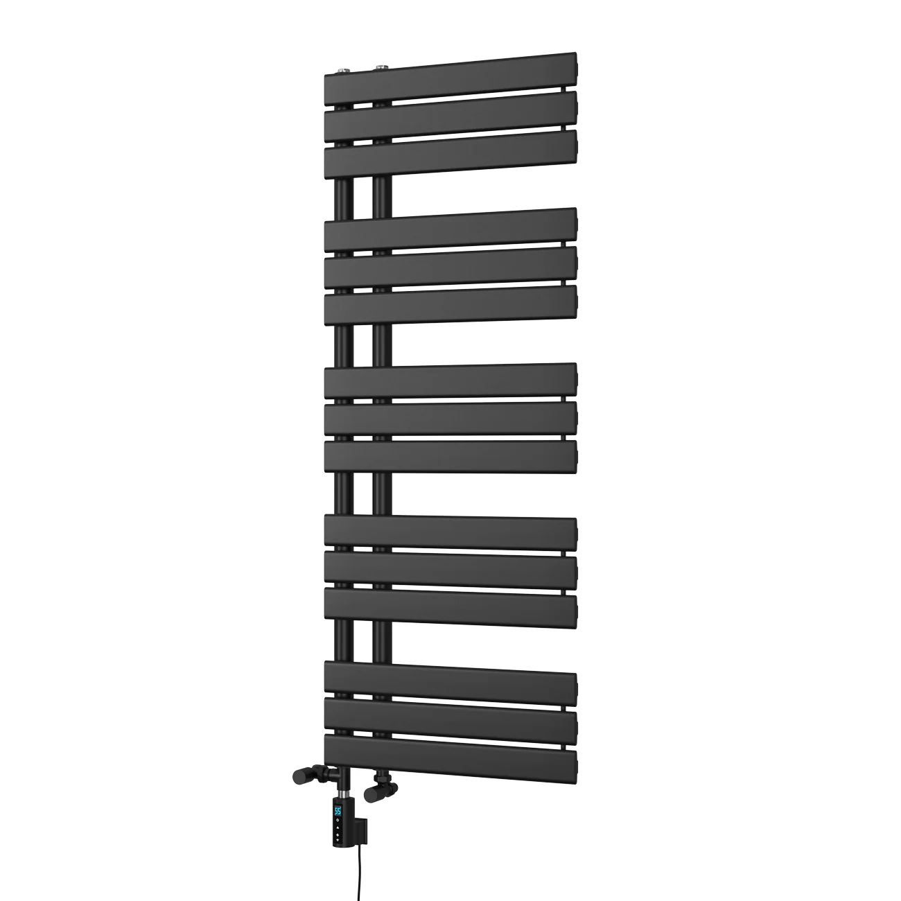 Tristan - Black Dual Fuel Towel Rail H1292mm x W500mm Thermostatic WIFI - Image 2