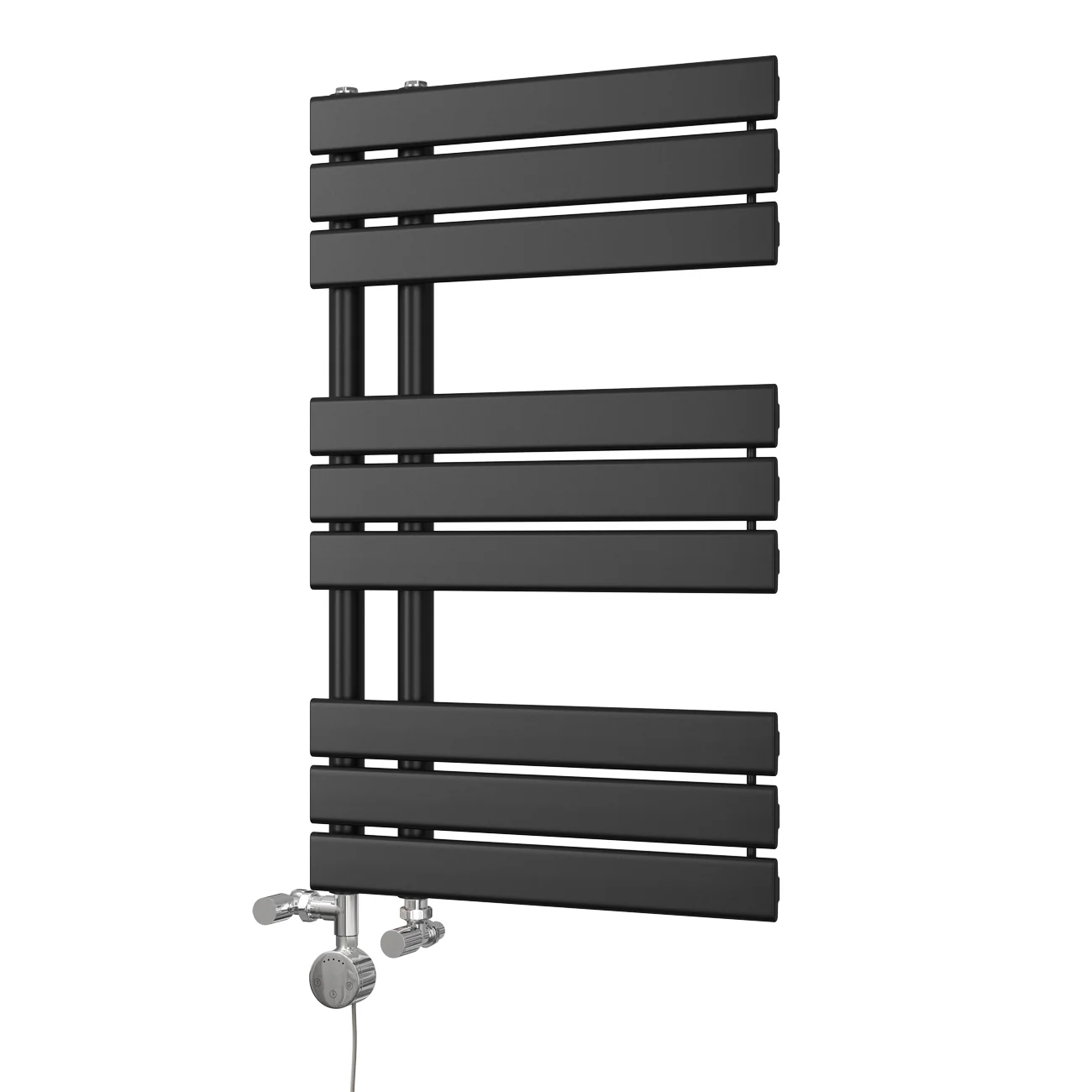 Tristan - Black Dual Fuel Towel Rail H816mm x W500mm Thermostatic - Image 2