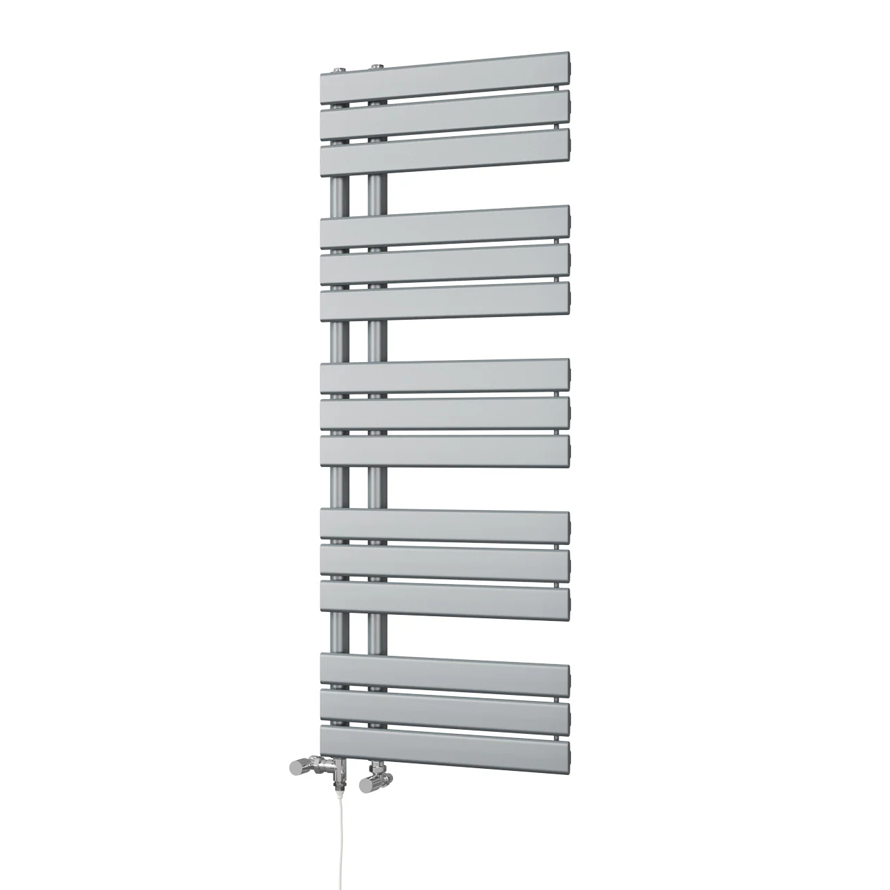 Tristan - Silver Dual Fuel Towel Rail H1292mm x W500mm Standard - Image 2
