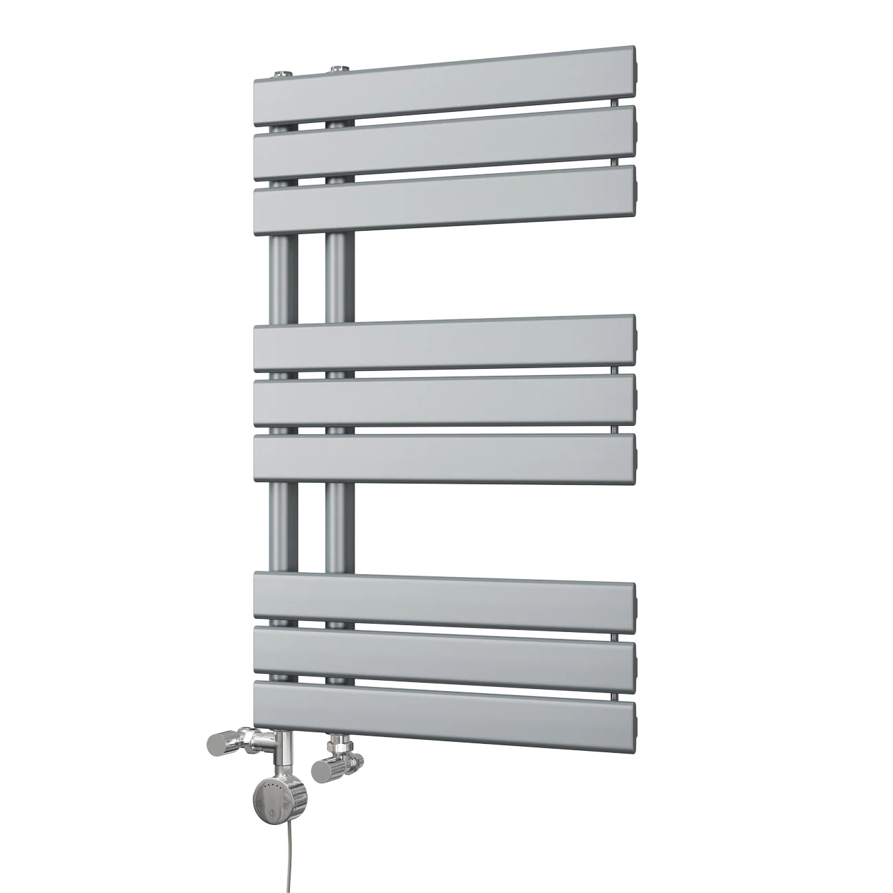Tristan - Silver Dual Fuel Towel Rail H816mm x W500mm Thermostatic - Image 2
