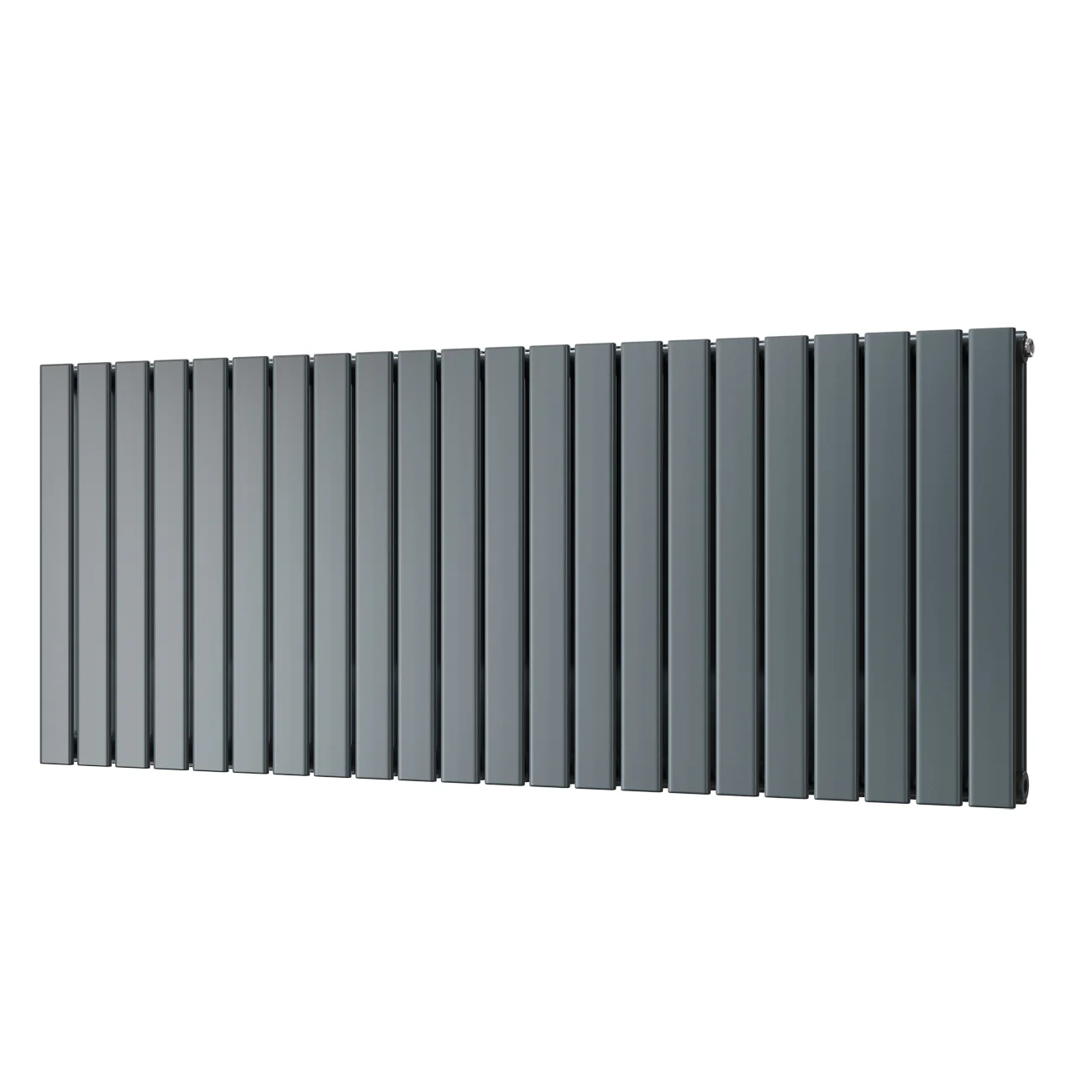 Typhoon - Anthracite Designer Radiator H600mm x W1496mm Double Panel - Feet Included
