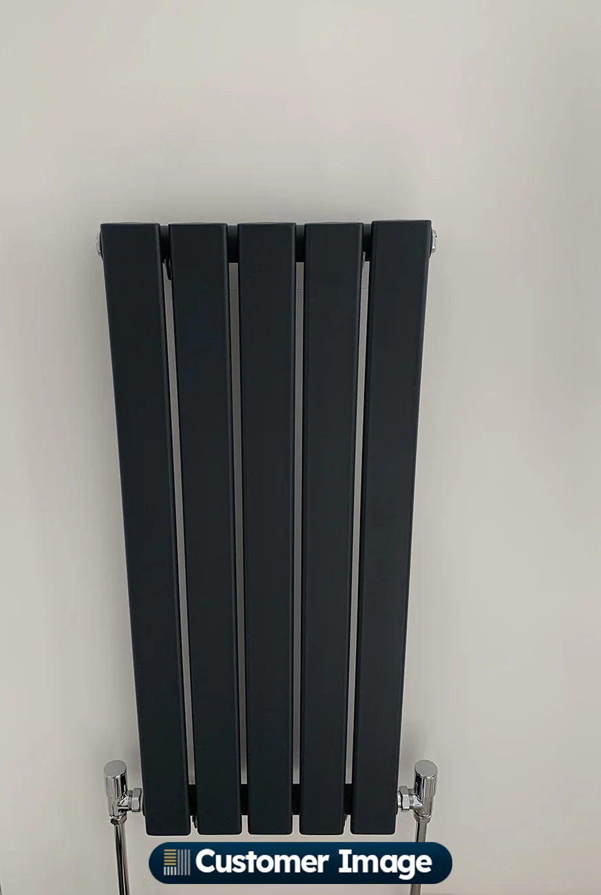 Typhoon - Anthracite Designer Radiator H800mm x W340mm Single Panel - Image 4