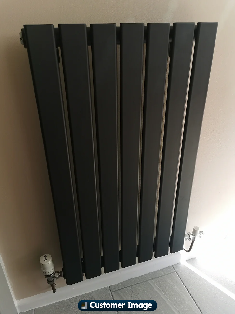 Typhoon - Anthracite Designer Radiator H800mm x W476mm Single Panel - Feet Included - Image 5