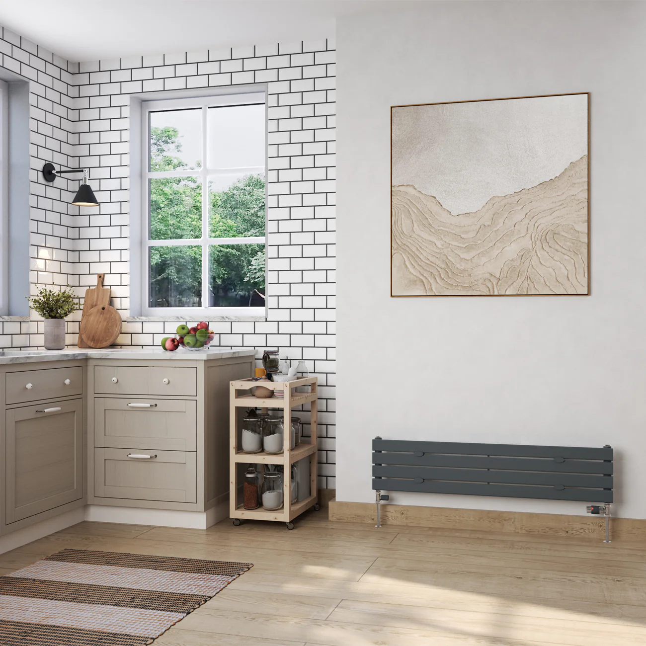 Typhoon Axis - Anthracite Horizontal Radiator H272mm x W1200mm Single Panel - Image 2