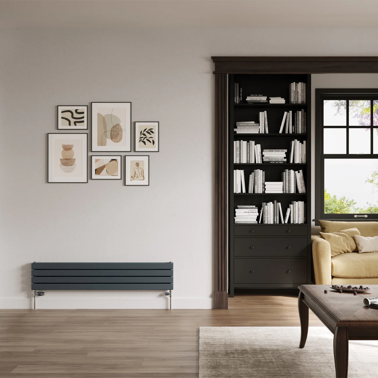 Typhoon Axis - Anthracite Horizontal Radiator H272mm x W1400mm Double Panel - Image 2
