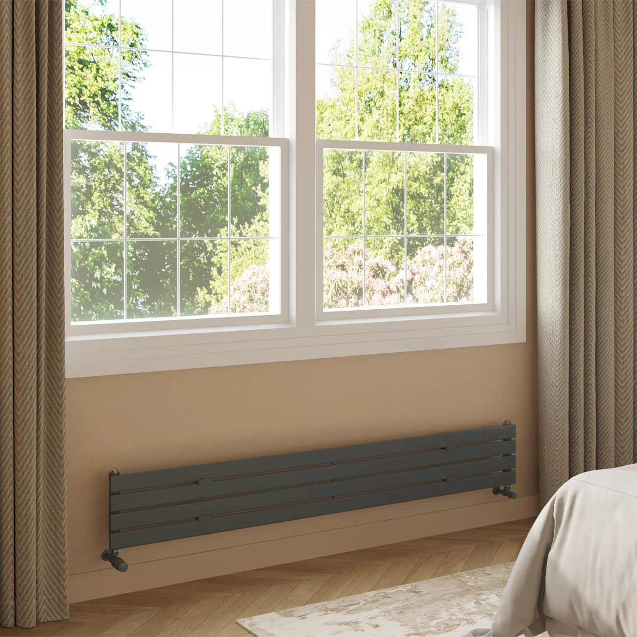 Typhoon Axis - Anthracite Horizontal Radiator H272mm x W1800mm Single Panel - Image 2