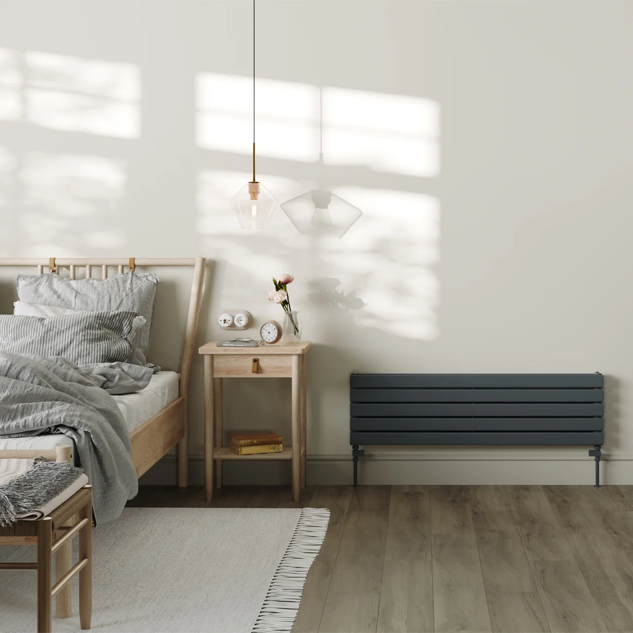 Typhoon Axis - Anthracite Horizontal Radiator H340mm x W1200mm Double Panel - Image 2