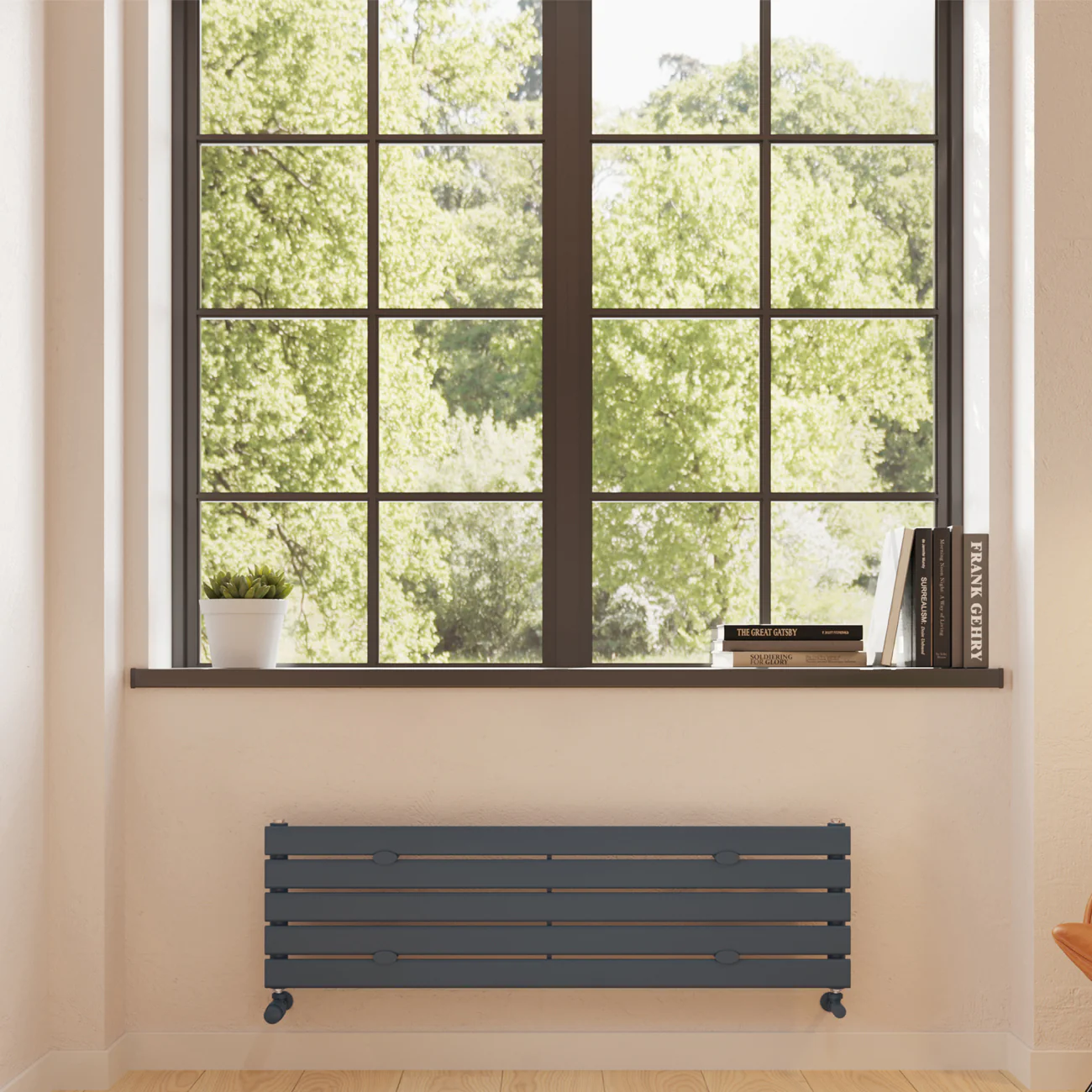 Typhoon Axis - Anthracite Horizontal Radiator H340mm x W1200mm Single Panel - Image 2
