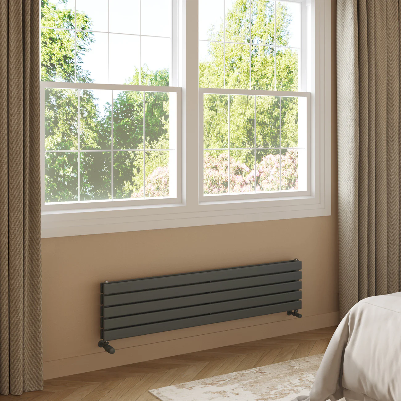Typhoon Axis - Anthracite Horizontal Radiator H340mm x W1400mm Double Panel - Image 2
