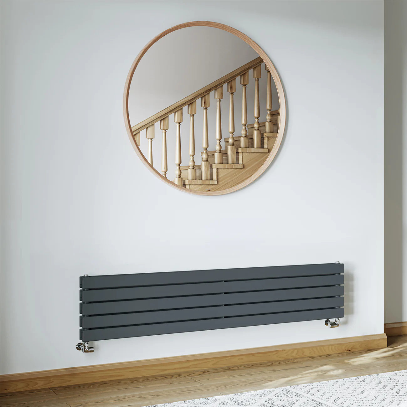 Typhoon Axis - Anthracite Horizontal Radiator H340mm x W1600mm Double Panel - Image 2