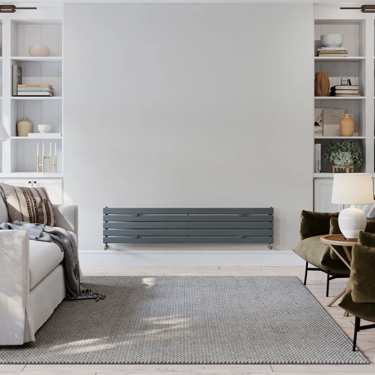 Typhoon Axis - Anthracite Horizontal Radiator H340mm x W1600mm Single Panel - Image 2