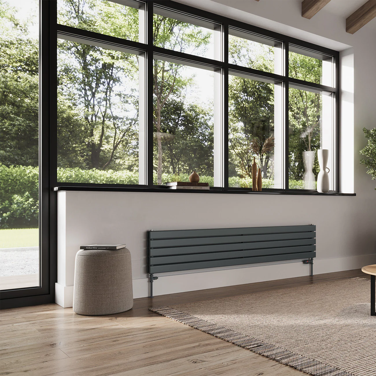 Typhoon Axis - Anthracite Horizontal Radiator H340mm x W1800mm Double Panel - Image 2