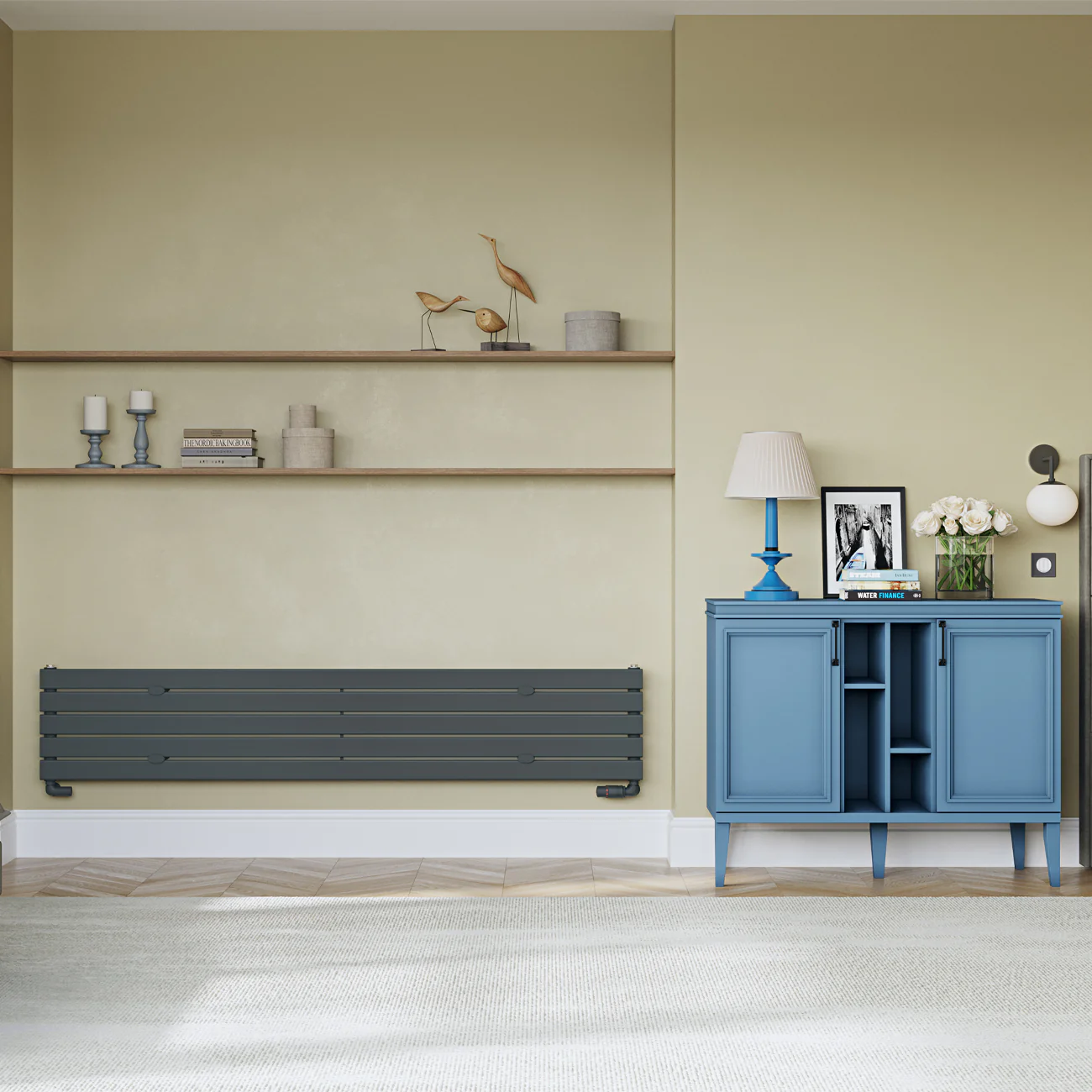 Typhoon Axis - Anthracite Horizontal Radiator H340mm x W1800mm Single Panel - Image 2