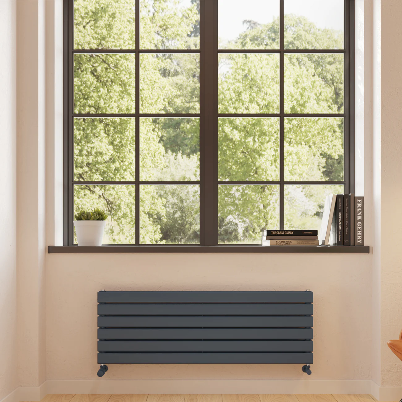 Typhoon Axis - Anthracite Horizontal Radiator H408mm x W1200mm Double Panel - Image 2