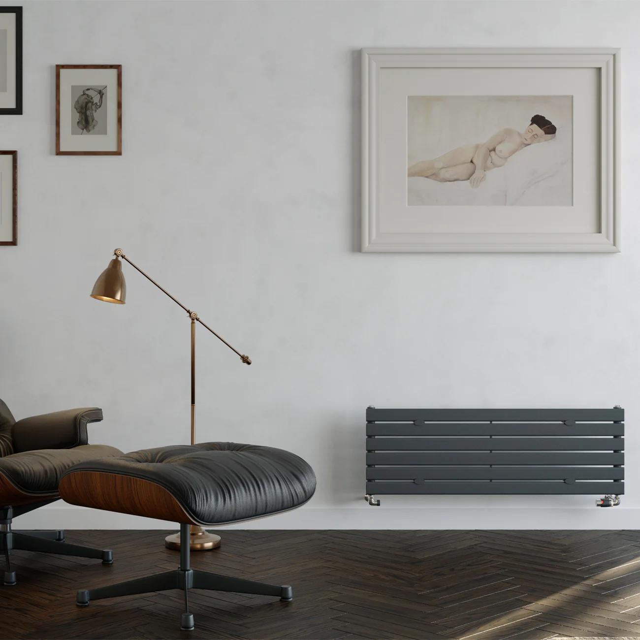 Typhoon Axis - Anthracite Horizontal Radiator H408mm x W1200mm Single Panel - Image 2